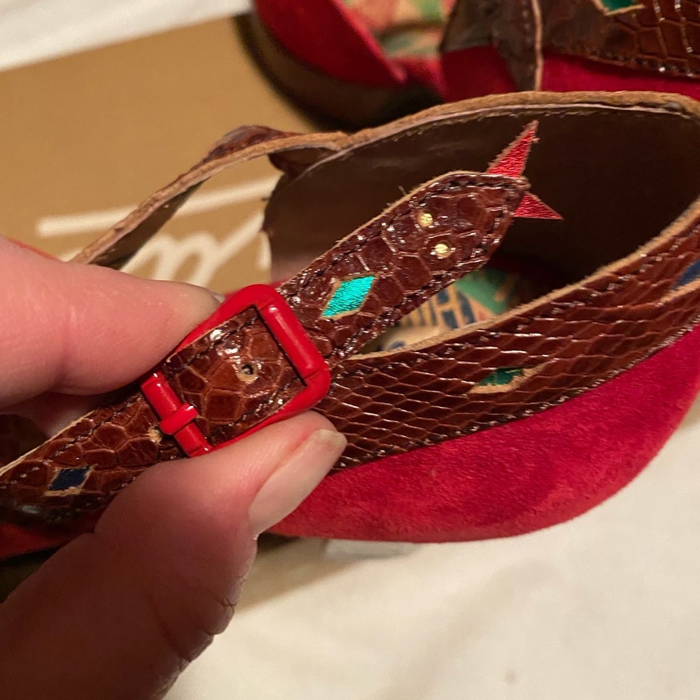 This rare pair of Miss L Fire heels. Barley worn. Very vintage and very chic.